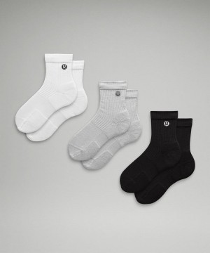 Καλτσεσ Lululemon Daily Stride Quarter γυναικεια ασπρα ασημι μαυρα | Greece-5623719