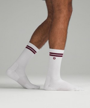 Καλτσεσ Lululemon Daily Stride Ribbed Comfort Crew ανδρικα ασπρα βαθυ | Greece-2653170