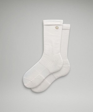 Καλτσεσ Lululemon Daily Stride Ribbed Comfort Crew ανδρικα Μπεζ | Greece-0493285
