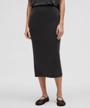 φουστεσ Lululemon Drapey Softstreme Column Midi γυναικεια μαυρα | Greece-3879201