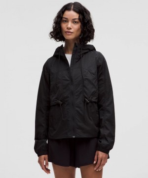 Μπουφαν Lululemon Drawstring Water-Resistant Hooded γυναικεια μαυρα | Greece-0826791
