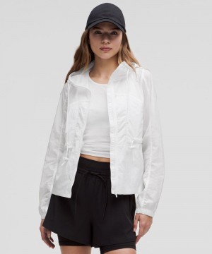 Μπουφαν Lululemon Drawstring Water-Resistant Hooded γυναικεια ασπρα | Greece-4960782