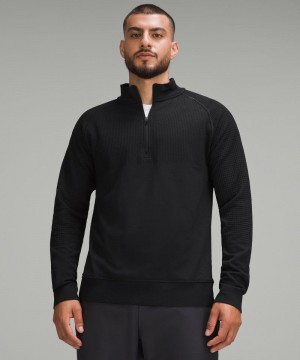 Φουτερ Lululemon Engineered Warmth Half Zip ανδρικα μαυρα μαυρα | Greece-2019758