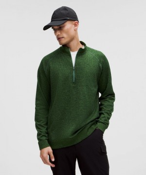 Φουτερ Lululemon Engineered Warmth Half Zip ανδρικα πρασινο μαυρα | Greece-3459726