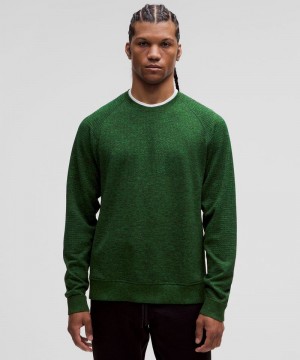 Πουλόβερ Lululemon Engineered Warmth Long-Sleeve Crew ανδρικα πρασινο μαυρα | Greece-9823674