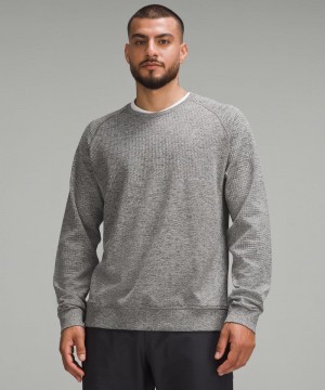 Πουλόβερ Lululemon Engineered Warmth Long-Sleeve Crew ανδρικα γκρι μαυρα | Greece-8064935