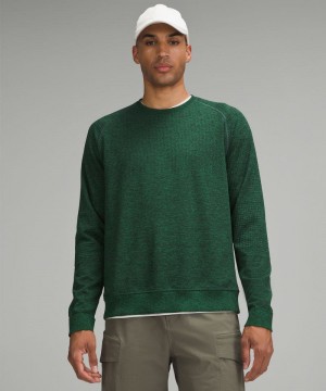 Πουλόβερ Lululemon Engineered Warmth Long-Sleeve Crew ανδρικα πρασινο μαυρα | Greece-2701954