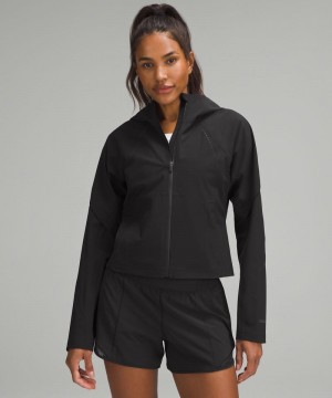 Μπουφαν Lululemon Fast and Free Cropped Waterproof γυναικεια μαυρα | Greece-1642397