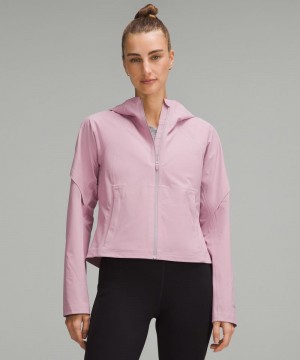 Μπουφαν Lululemon Fast and Free Cropped Waterproof γυναικεια ροζ ροζ | Greece-0856274
