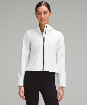 Μπουφαν Lululemon Fast and Free Cropped Waterproof γυναικεια ασπρα | Greece-9841735