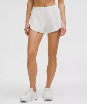 Σορτσ Lululemon Fast and Free High-Rise Classic-Fit Split 3" γυναικεια ασπρα | Greece-8269514