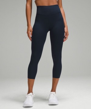 Κολαν Lululemon Fast and Free High-Rise Crop 23" Pockets γυναικεια σκουρο μπλε | Greece-1746259