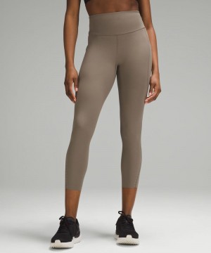 Κολαν Lululemon Fast and Free High-Rise Crop 23" Pockets γυναικεια καφε | Greece-8453906
