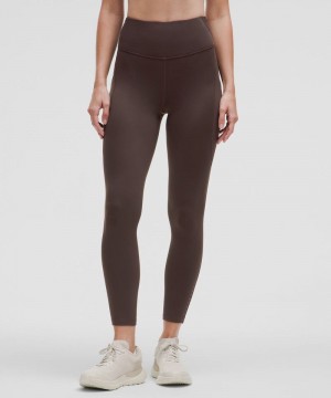 Κολαν Lululemon Fast and Free High-Rise Thermal Tight 25" γυναικεια σοκολάτα | Greece-0861953