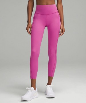 Κολαν Lululemon Fast and Free High-Rise Tight 25" 3 Pockets γυναικεια ροζ | Greece-8753469