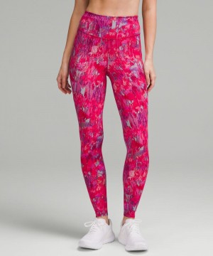 Κολαν Lululemon Fast and Free High-Rise Tight 28” Pockets γυναικεια ροζ Πολύχρωμο | Greece-5382097