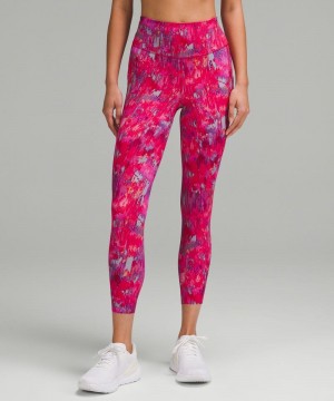 Κολαν Lululemon Fast and Free High-Rise Tight 25” Pockets γυναικεια ροζ Πολύχρωμο | Greece-9432607