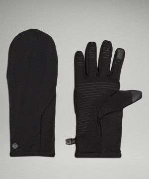Γαντια Lululemon Fast and Free Hooded Running ανδρικα μαυρα | Greece-6925834
