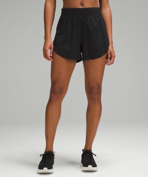 Σορτσ Lululemon Fast and Free Reflective High-Rise Classic-Fit 3" γυναικεια μαυρα | Greece-6025837