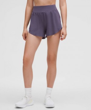 Σορτσ Lululemon Fast and Free Reflective High-Rise Classic-Fit 3" γυναικεια βαθυ γκρι | Greece-0184756