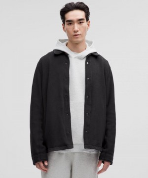 πουκαμισα Lululemon Fleece Classic-Fit Overshirt ανδρικα μαυρα | Greece-6081274
