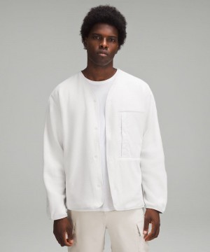 Πουλόβερ Lululemon Fleece Snap-Front Cardigan ανδρικα ασπρα | Greece-2510478