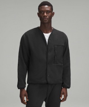 Πουλόβερ Lululemon Fleece Snap-Front Cardigan ανδρικα μαυρα | Greece-0594236