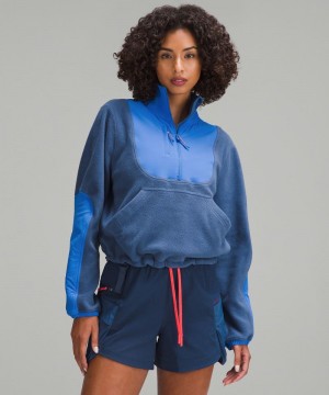 Φουτερ Lululemon Fleece + Ripstop Hiking γυναικεια μπλε μπλε | Greece-4503712