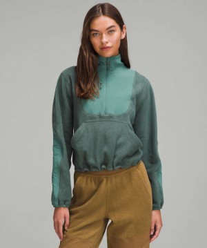 Φουτερ Lululemon Fleece + Ripstop Hiking γυναικεια σκούρο πρασινο | Greece-0857691