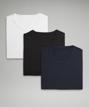 μπλουζακια Lululemon Fundamental ανδρικα ασπρα μαυρα σκουρο μπλε | Greece-0325471