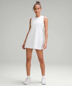 Φορεμα Lululemon Grid-Texture Sleeveless Tennis γυναικεια ασπρα | Greece-6534890