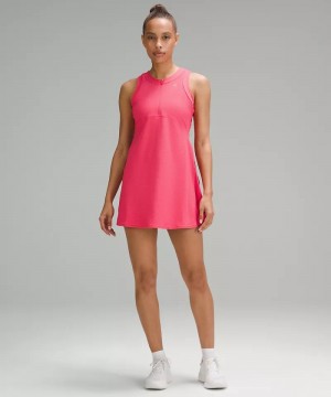Φορεμα Lululemon Grid-Texture Sleeveless Tennis γυναικεια ροζ | Greece-7514230