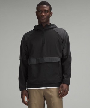 Μπουφαν Lululemon Grid Fleece Anorak ανδρικα μαυρα | Greece-3061947