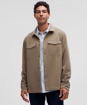 πουκαμισα Lululemon Gridliner Fleece Overshirt ανδρικα καφε | Greece-4570932