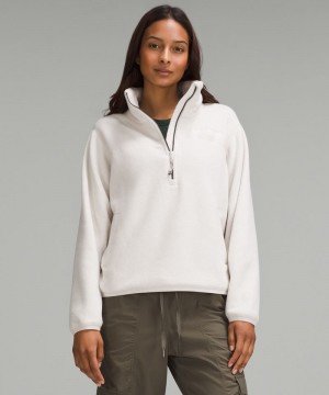 Φουτερ Lululemon Half-Zip Fleece γυναικεια ασπρα | Greece-5263047