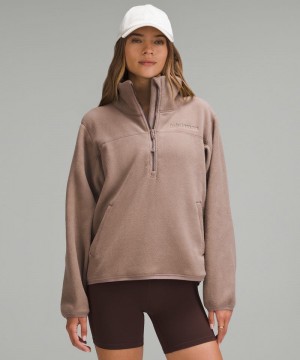 Φουτερ Lululemon Half-Zip Fleece γυναικεια γκρι | Greece-5864071