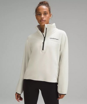 Φουτερ Lululemon Half-Zip Fleece γυναικεια Μπεζ | Greece-6457813