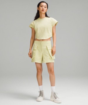 μπλουζακια Lululemon Heavyweight Cotton Mockneck γυναικεια κίτρινα | Greece-5960843
