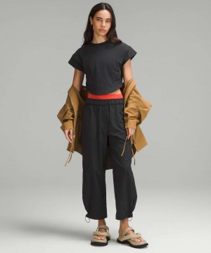 μπλουζακια Lululemon Heavyweight Cotton Mockneck γυναικεια μαυρα | Greece-5721390