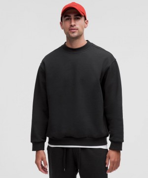 Φουτερ Lululemon Heavyweight Fleece Crewneck ανδρικα μαυρα | Greece-8247096