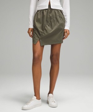 φουστεσ Lululemon High-Rise Ruched Mini γυναικεια πρασινο | Greece-9820753
