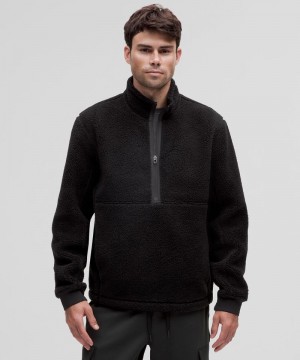Φουτερ Lululemon High Pile Fleece Half Zip ανδρικα μαυρα | Greece-2476531