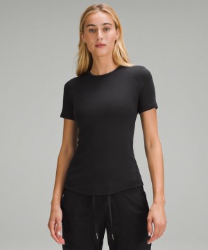μπλουζακια Lululemon Hold Tight Short-Sleeve γυναικεια μαυρα | Greece-1043652
