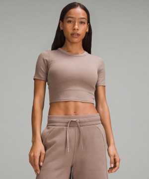 μπλουζακια Lululemon Hold Tight Straight-Hem Cropped γυναικεια γκρι | Greece-4391608