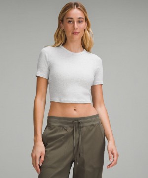 μπλουζακια Lululemon Hold Tight Straight-Hem Cropped γυναικεια ανοιχτο γκρι | Greece-6875932