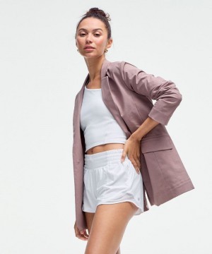 Σορτσ Lululemon Hotty Hot High-Rise Lined 2.5" γυναικεια ασπρα | Greece-2846910