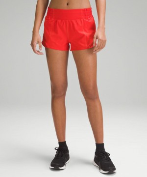 Σορτσ Lululemon Hotty Hot High-Rise Lined 2.5" γυναικεια κοκκινα | Greece-6273154