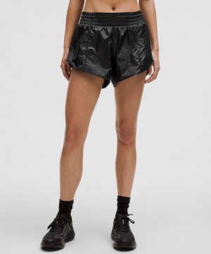 Σορτσ Lululemon Hotty Hot High-Rise Lined 4" γυναικεια μαυρα | Greece-9350176