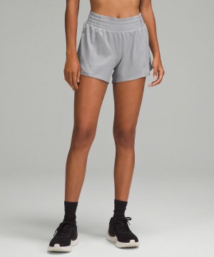 Σορτσ Lululemon Hotty Hot High-Rise Lined 4" γυναικεια γκρι | Greece-7830412