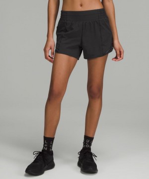 Σορτσ Lululemon Hotty Hot High-Rise Lined 4" γυναικεια μαυρα | Greece-0487592
